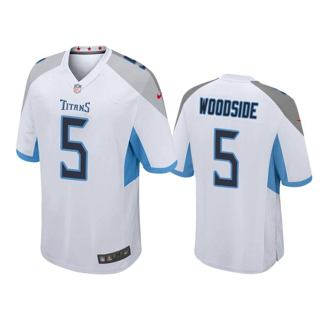 Men Tennessee Titans #5 Logan Woodside Nike White Game NFL Jersey